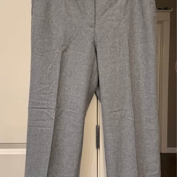 Women’s Loft NWT Gray Lined Straight Cropped Cuff Wool Blend Dress Pants-Size 12 - Picture 10 of 10